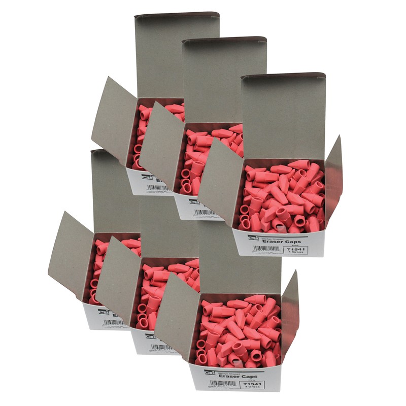 Eraser Caps, Pink, 144 Per Box, 6 Boxes