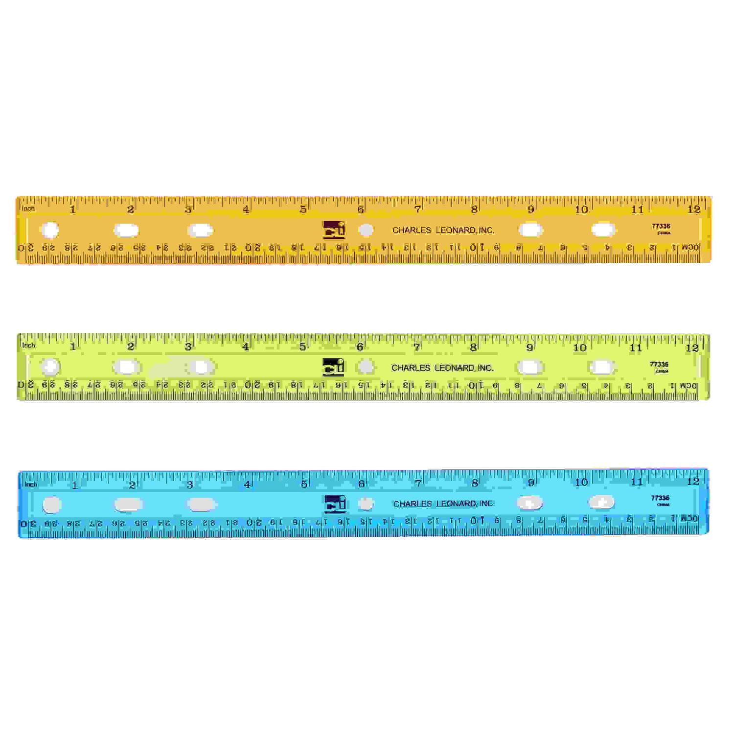 Translucent 12" Plastic Ruler, Assorted Colors