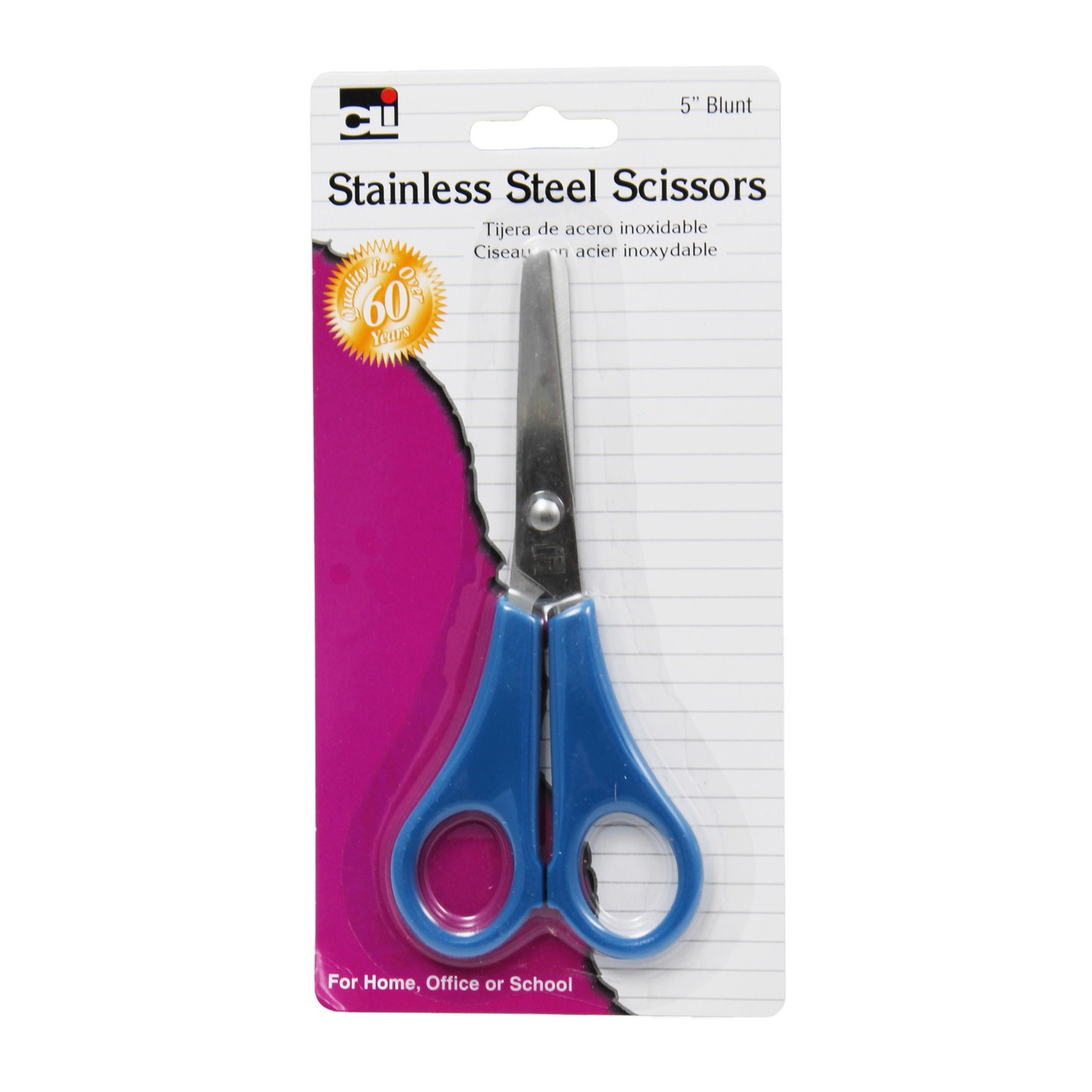 Student Scissors, Blunt Tip, 5", Assorted Colors