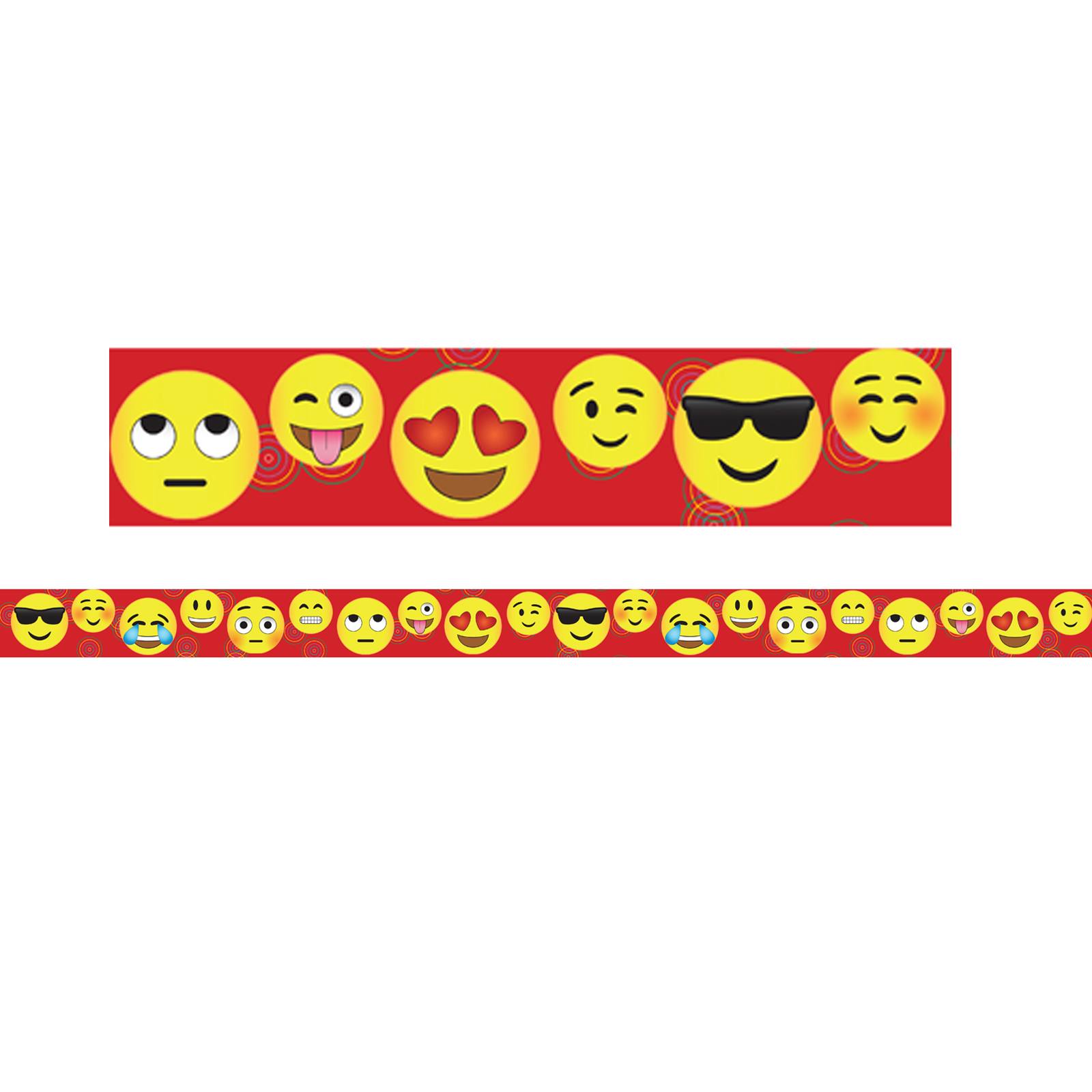Magnetic Straight Borders/Trims, 1.5" x 24", Emoji Theme, Pack of 12