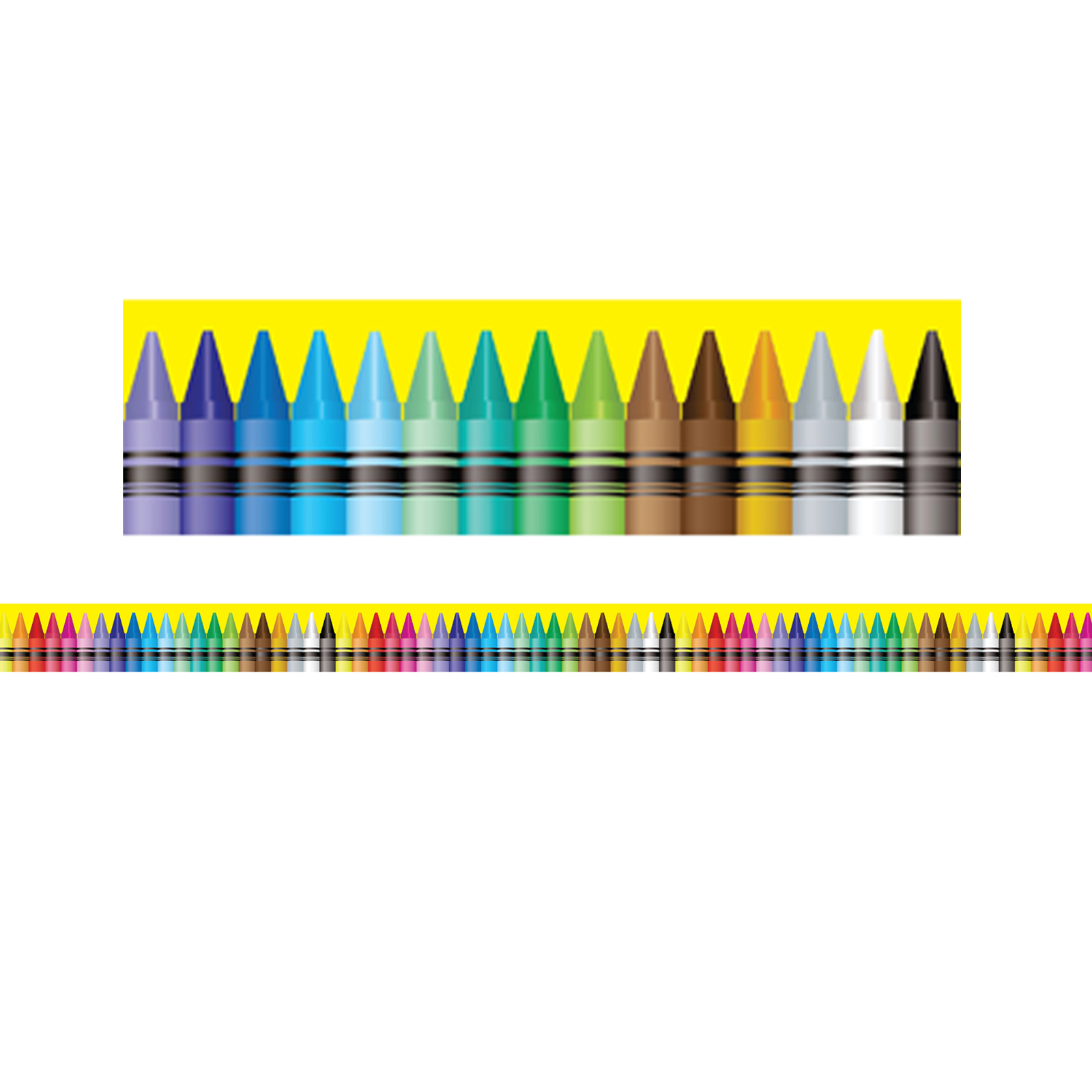 Magnetic Straight Borders/Trims, 1.5" x 24", Crayon Theme, Pack of 12