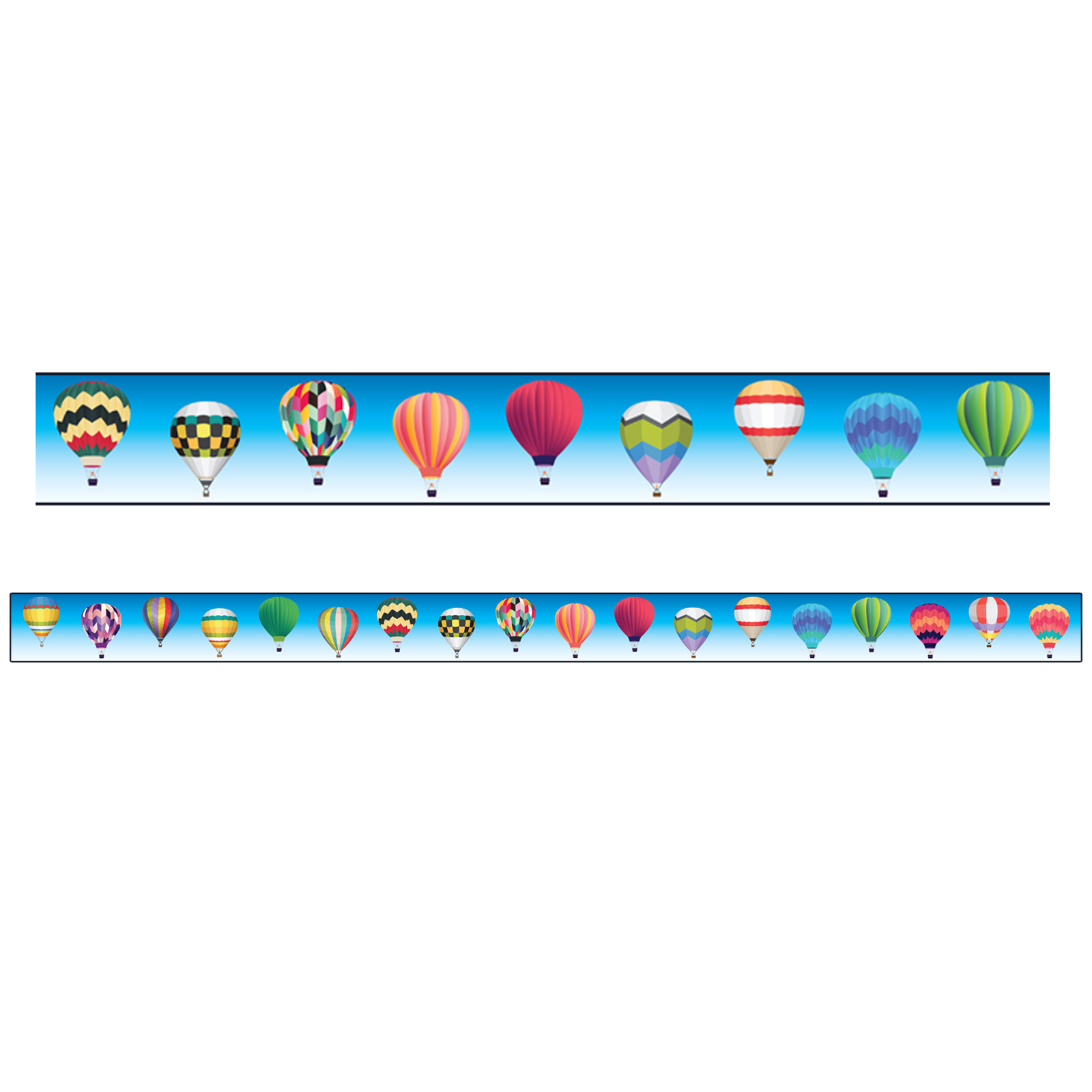 Magnetic Straight Borders/Trims, 1.5" x 24", Hot Air Balloon Theme, Pack of 12