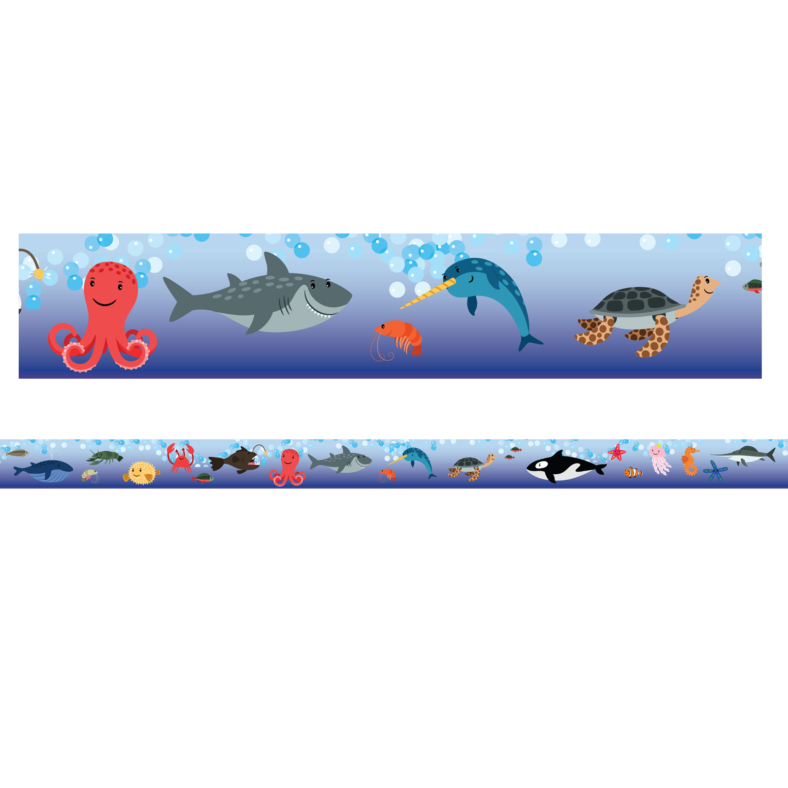 Magnetic Straight Borders/Trims, 1.5" x 24", Sea Life Theme, Pack of 12