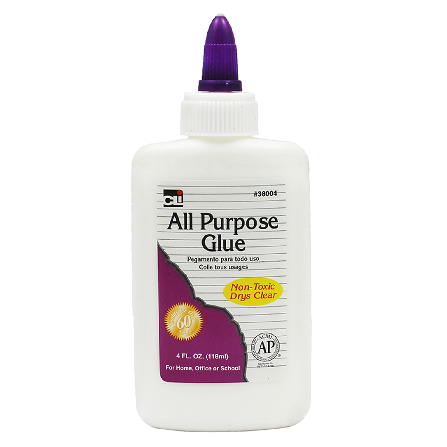 All-Purpose School Glue, AP Certified, 4 oz. Bottle, White, 1 Each
