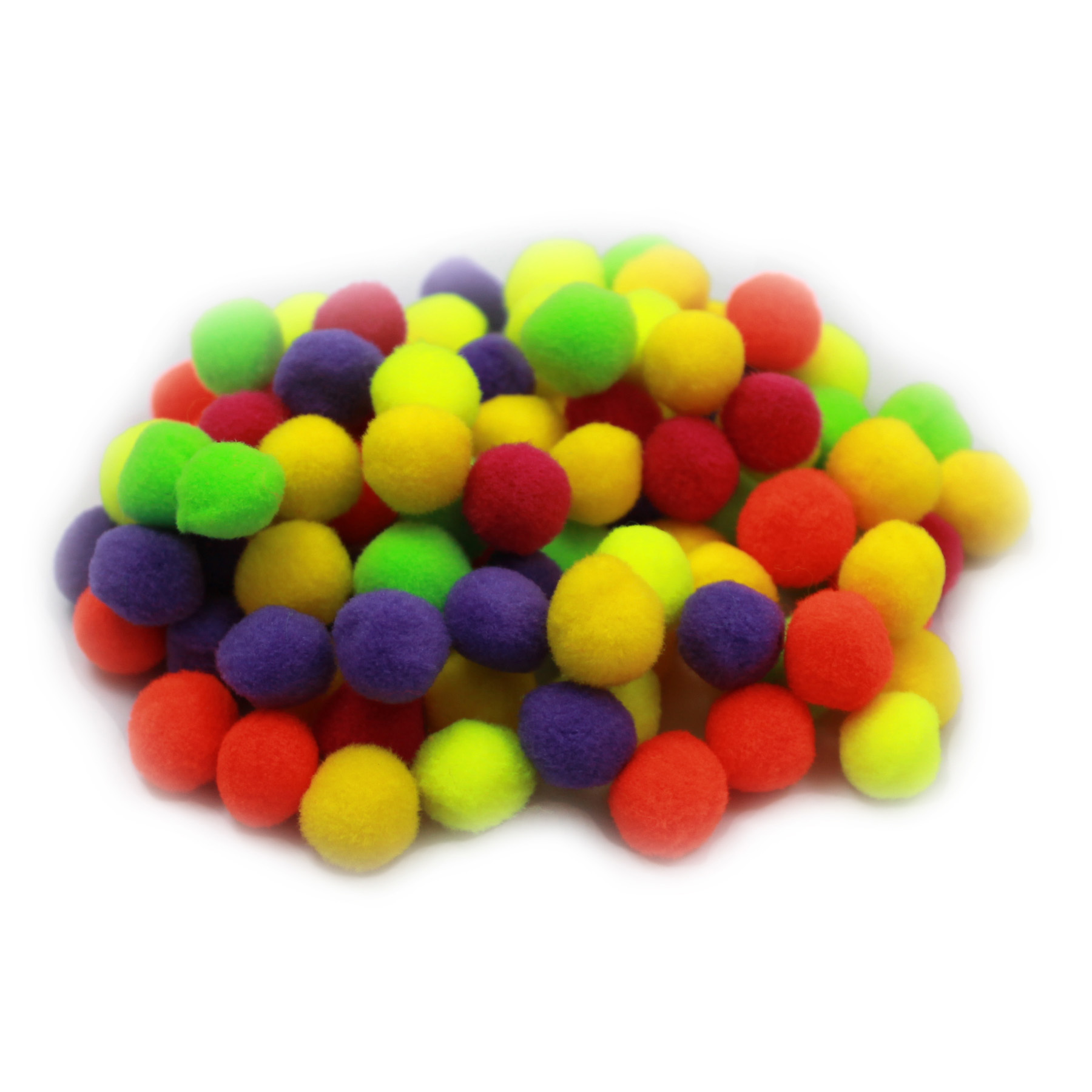 Creative Arts Pom-Poms, 1/2", Hot Colors, Pack of 100