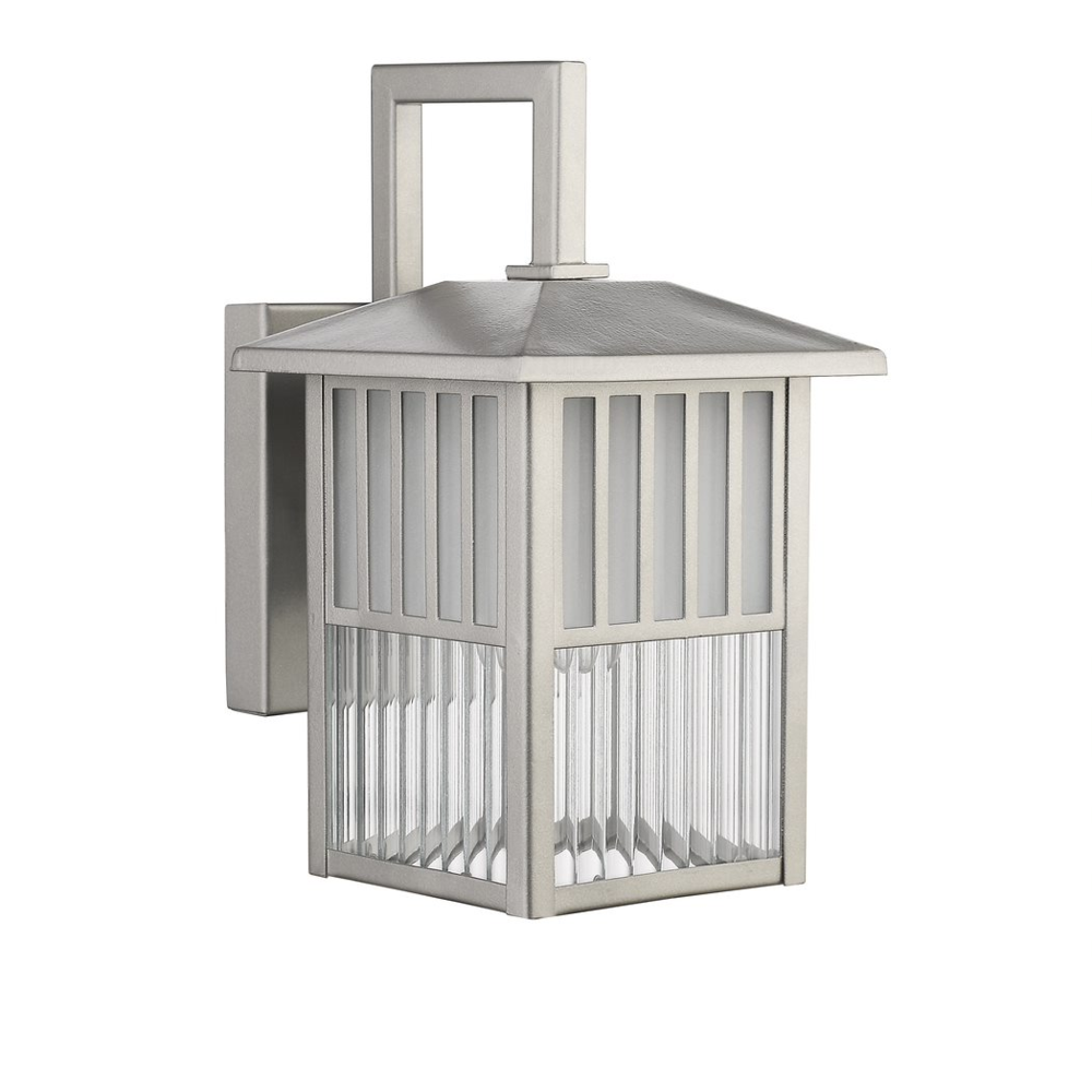 FRISCO Transitional 1 Light Painted Nickel Outdoor Wall Sconce 11" Height