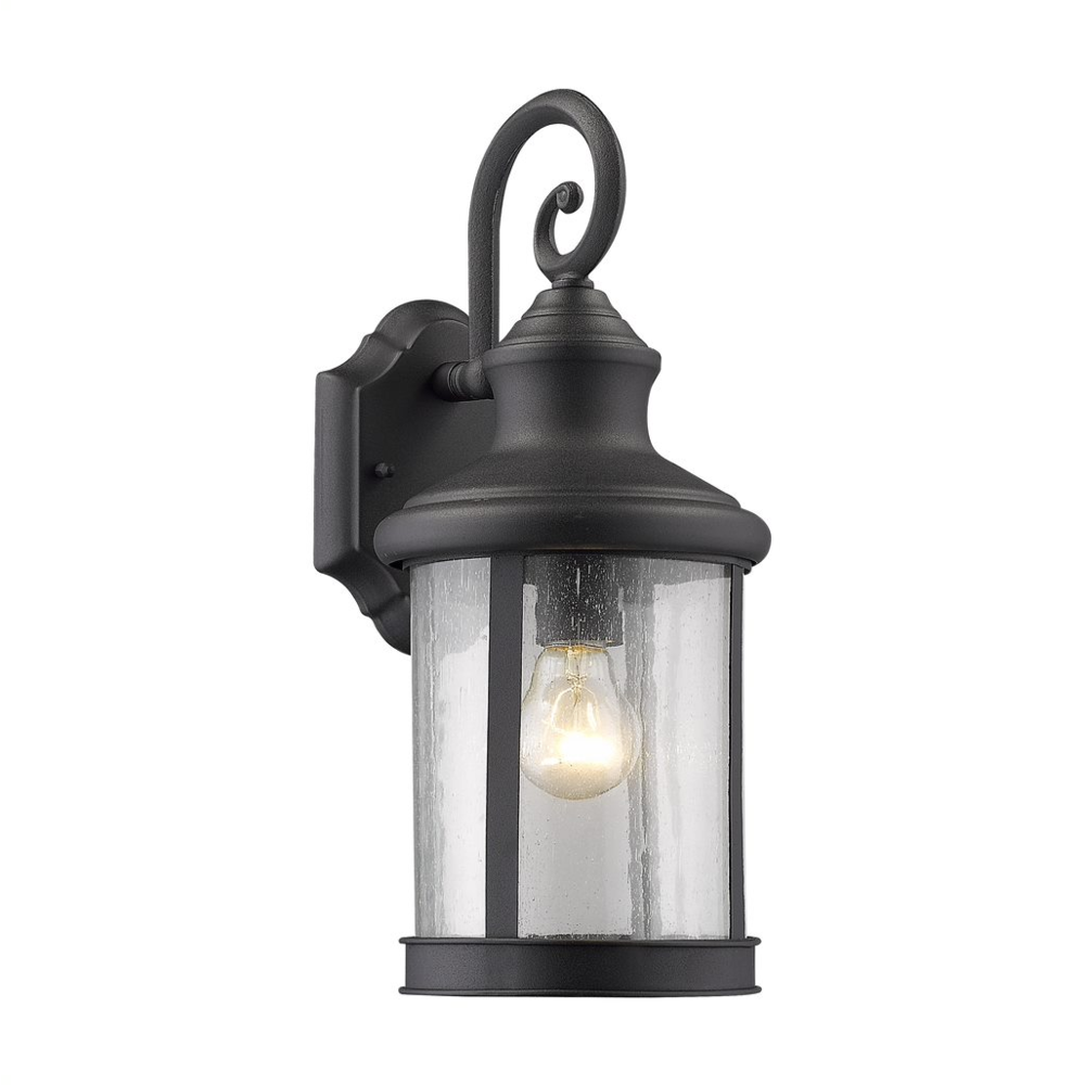 GALAHAD Transitional 1 Light Black Outdoor Wall Sconce 16" Height
