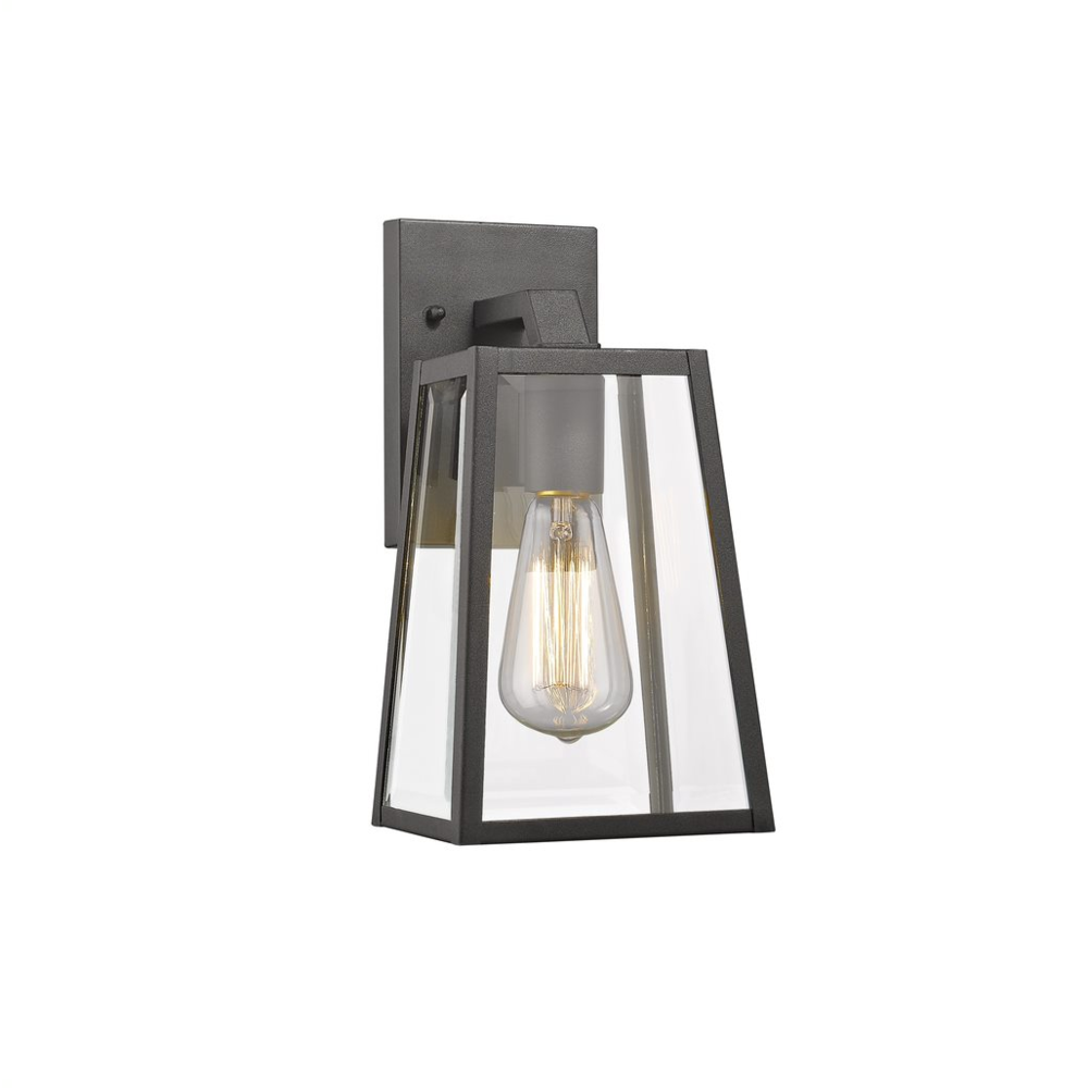 LEODEGRANCE Transitional 1 Light Black Outdoor Wall Sconce 11" Height
