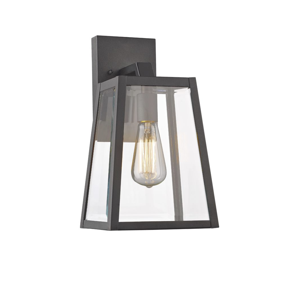 LEODEGRANCE Transitional 1 Light Black Outdoor Wall Sconce 14" Height