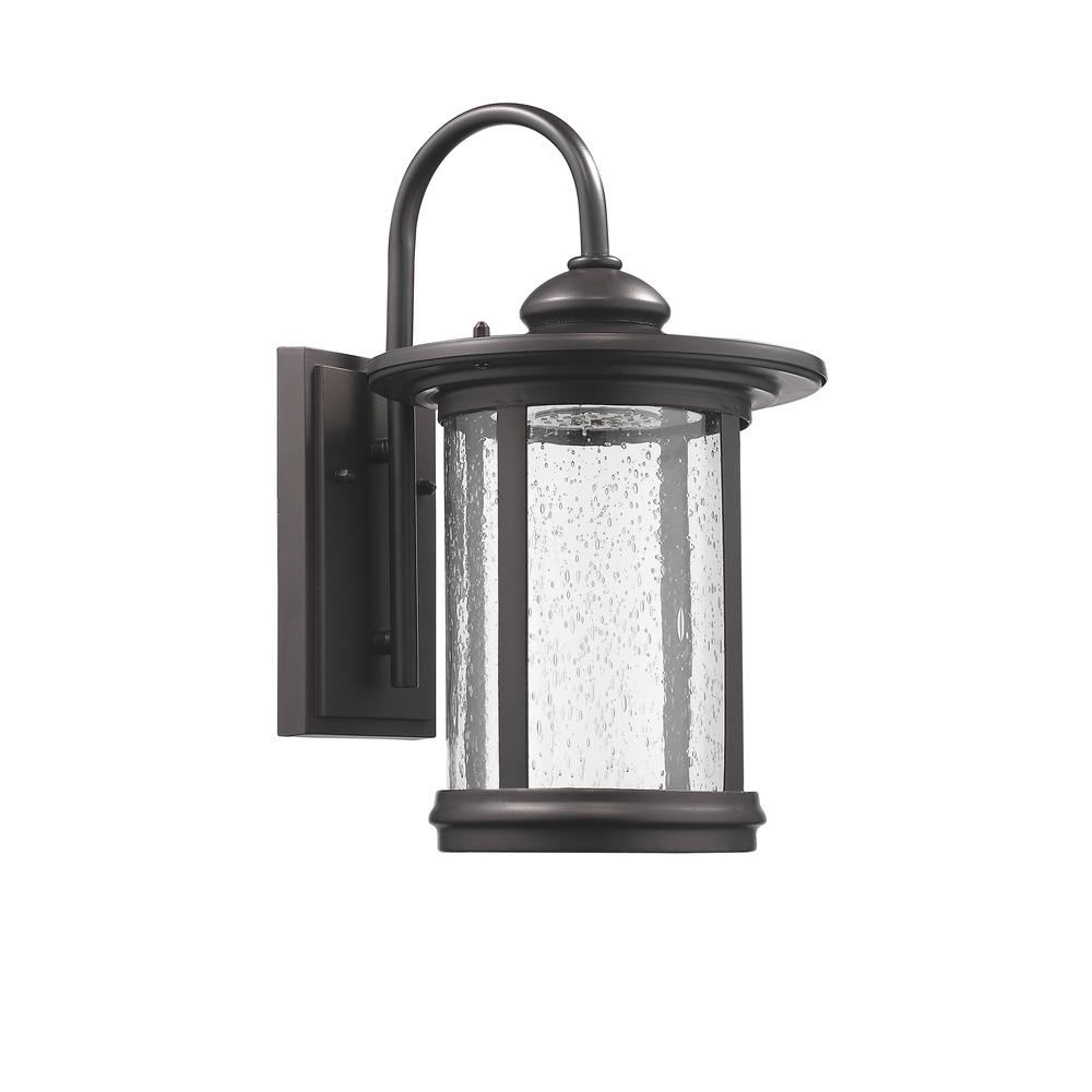 COLE Transitional LED Rubbed Bronze Outdoor Wall Sconce 15" Height