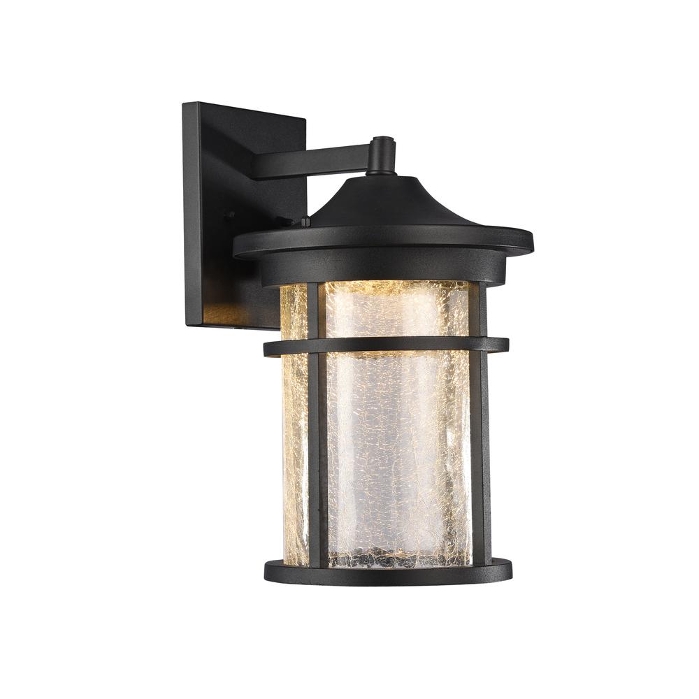 FRONTIER Transitional LED Textured Black Outdoor Wall Sconce 15" Height