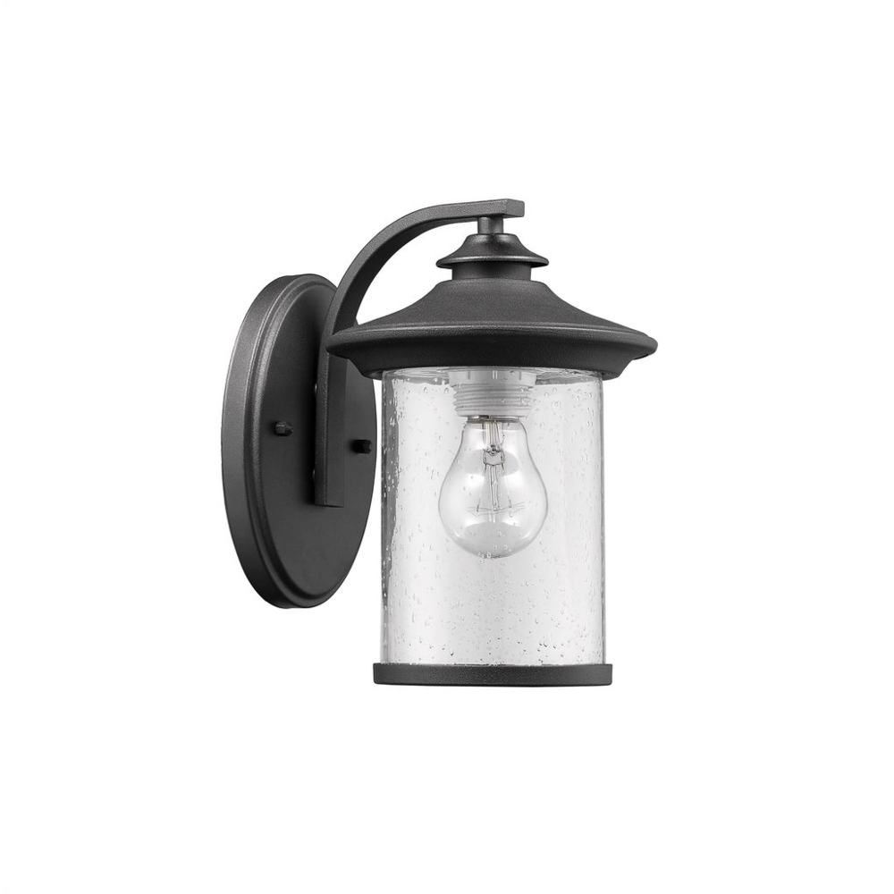 LIAM Transitional 1 Light Black Outdoor Wall Sconce 10" Height