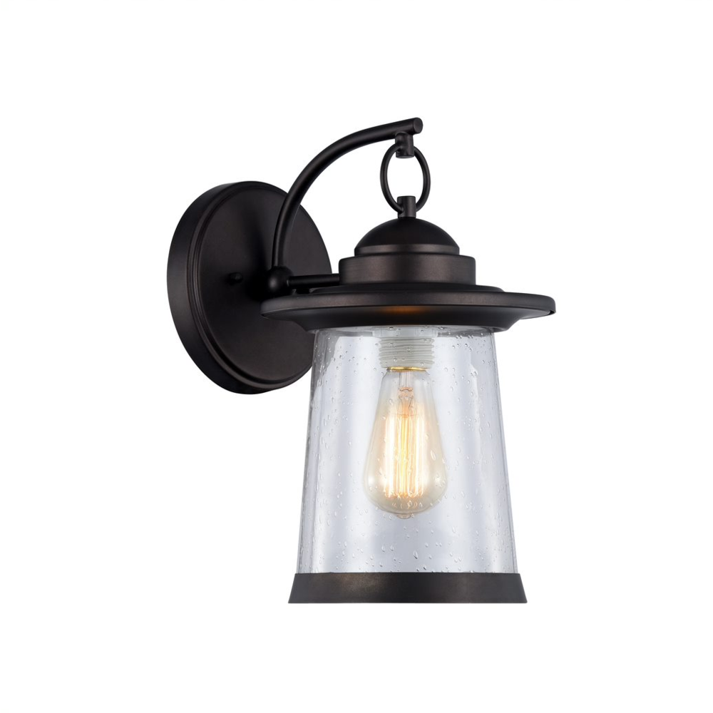 LINON Transitional 1 Light Rubbed Bronze Outdoor Wall Sconce 13" Height