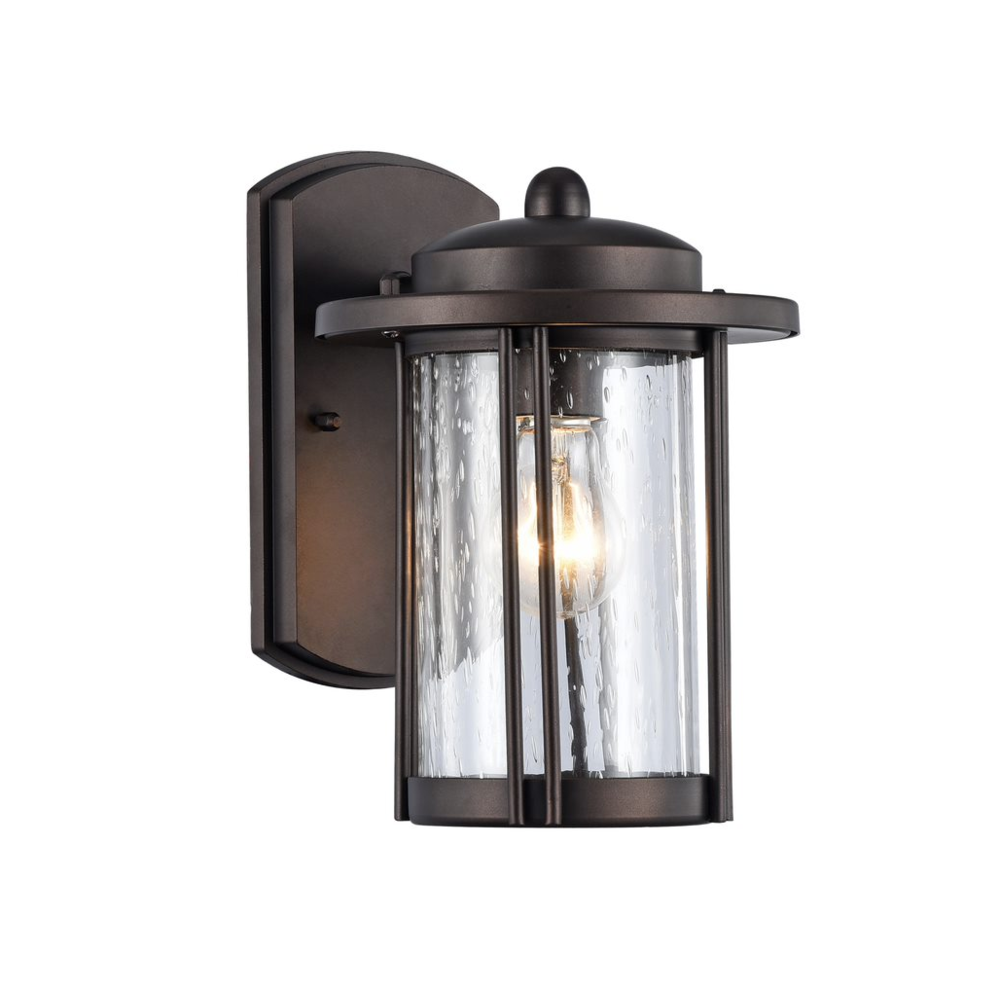 DOLAN Transitional 1 Light Rubbed Bronze Outdoor Wall Sconce 11" Height
