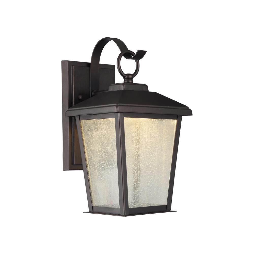 KIRTON Transitional LED Rubbed Bronze Outdoor Wall Sconce 12" Tall