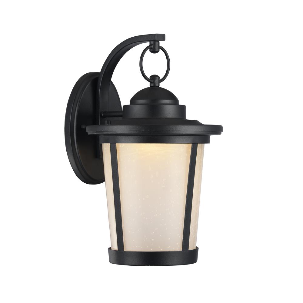 ABBINGTON Transitional LED Textured Black Outdoor Wall Sconce 13" Tall