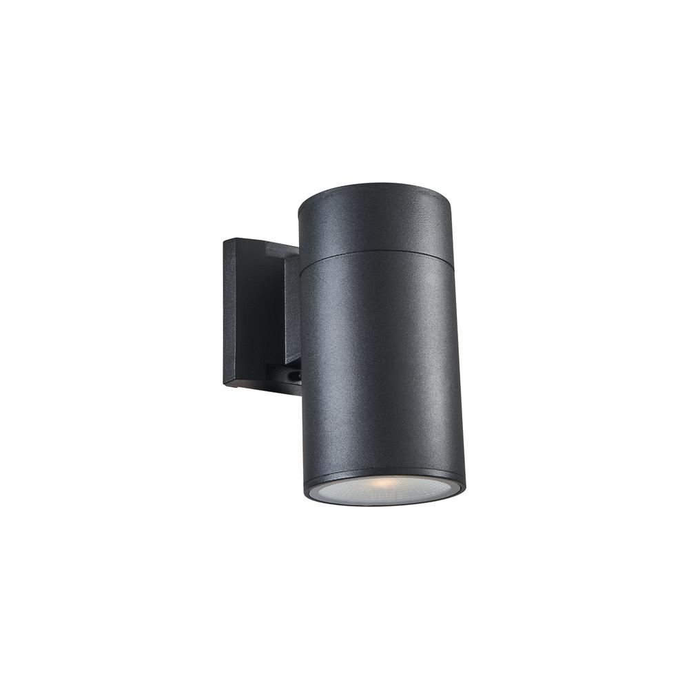 DYLAN Transitional LED Textured Black Outdoor/Indoor Wall Sconce 8" Height