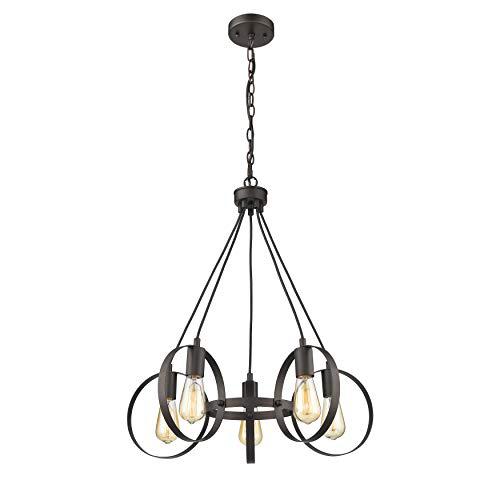 IRONCLAD Industrial 5 Light  Rubbed Bronze Ceiling Pendant 23" Wide