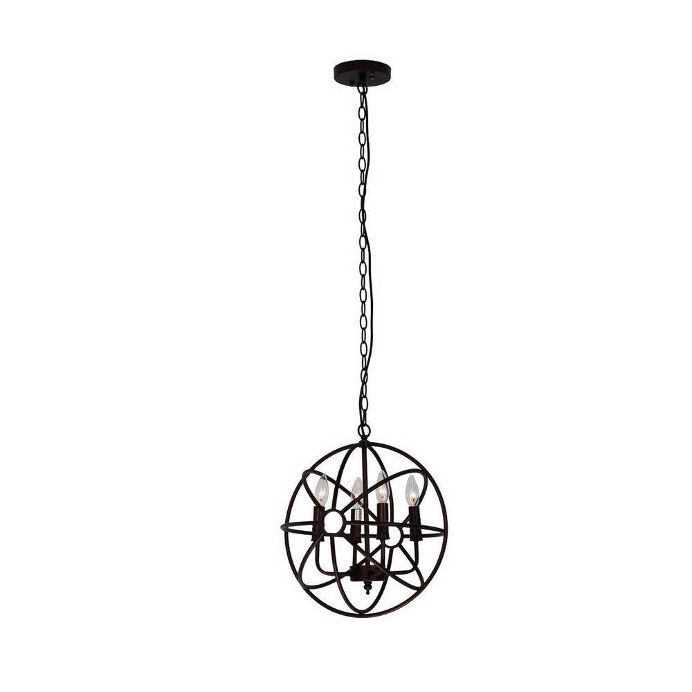 FREELAND Industrial 4 Light Oil Rubbed Bronze Ceiling Pendant 17" Wide