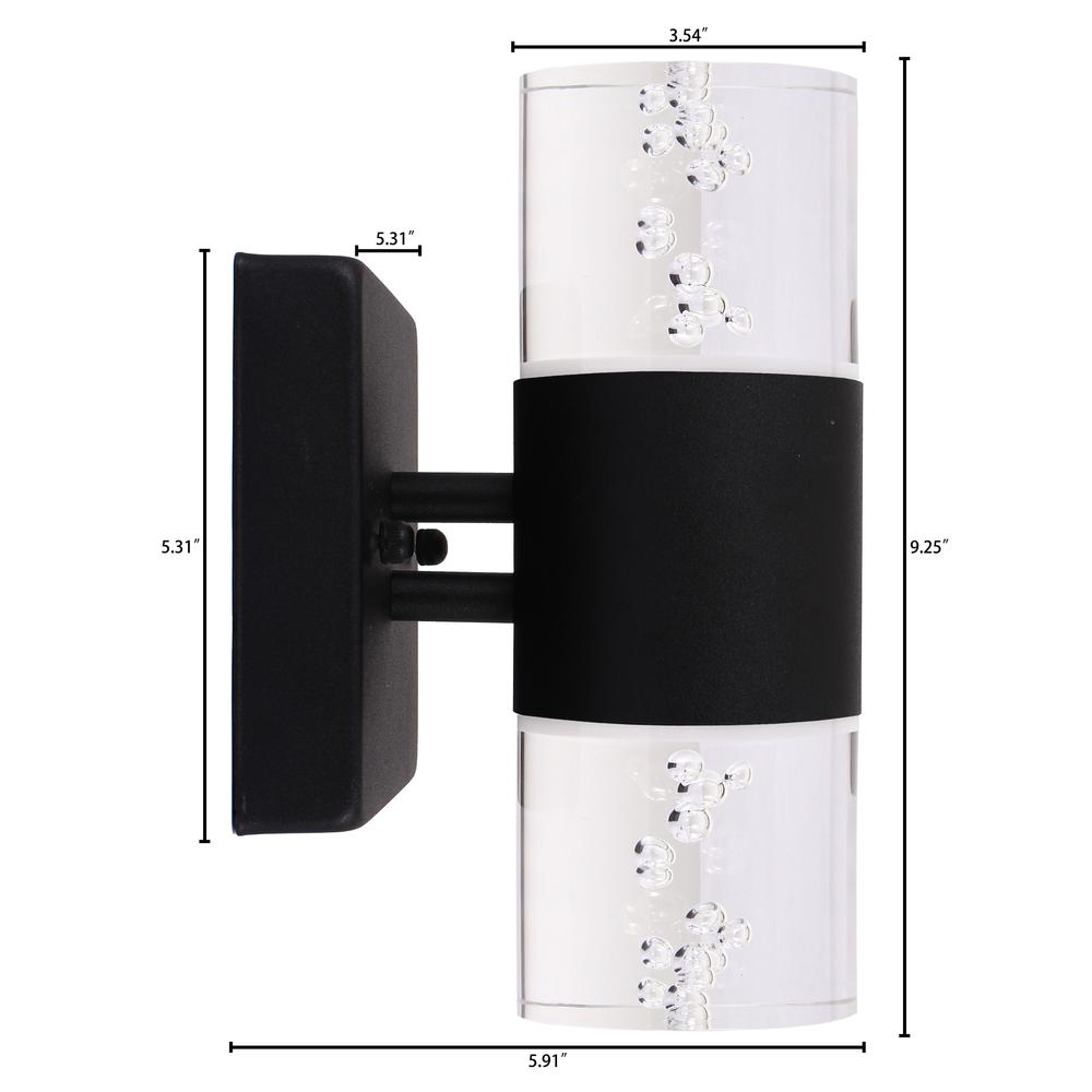 AMBERT 2 Light LED In/Out Door Wall Sconce 3000K Warm White 10" Tall
