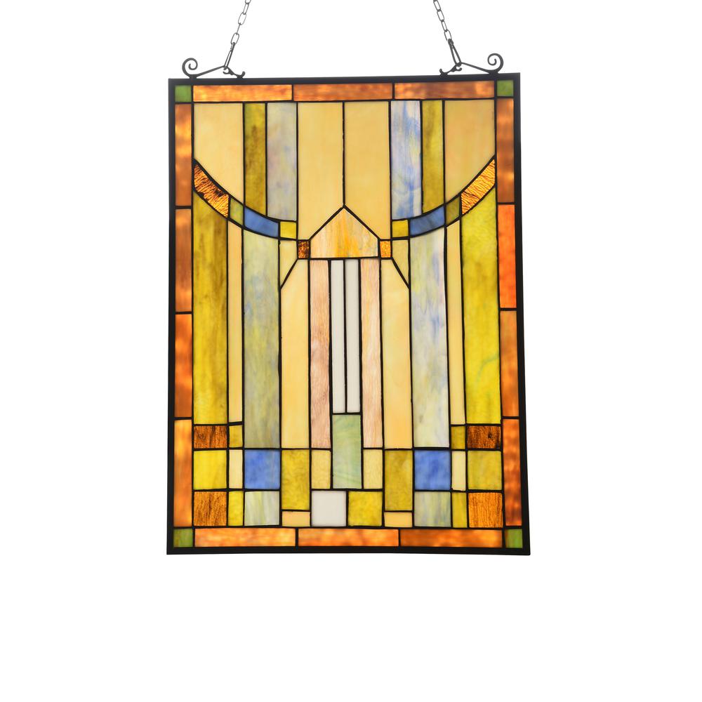 CHLOE Lighting KINSEY Tiffany-style Misssion Design Window Panel 18" x 25"