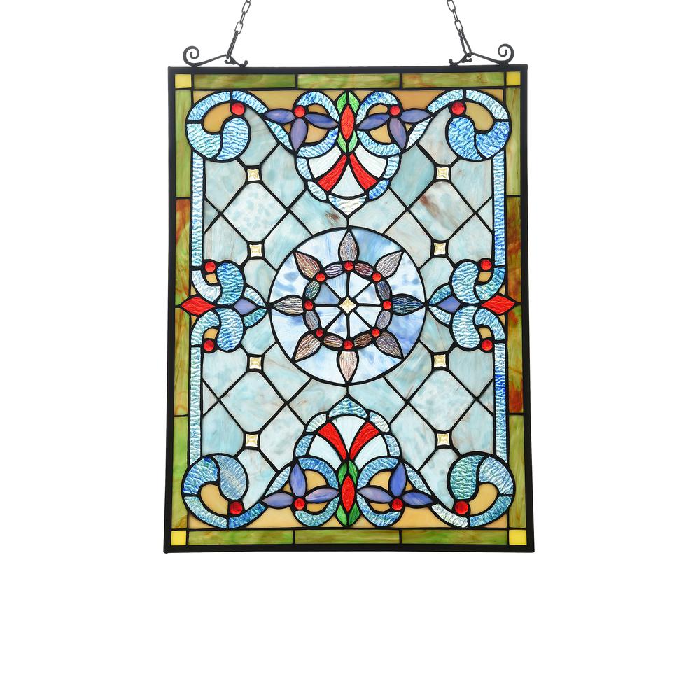 CHLOE Lighting ANELISA Tiffany-style Victorian Design Window Panel 18" x 25"