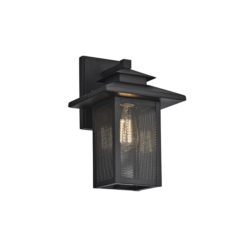 CHLOE Lighting IRONCLAD Transitional 1 Light Textured Black Outdoor Wall Sconce 13" Height