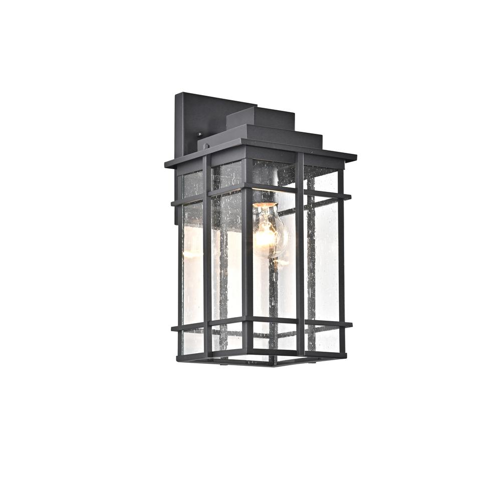 CHLOE Lighting KENNETH Transitional 1 Light Textured Black Outdoor Wall Sconce 14" Height