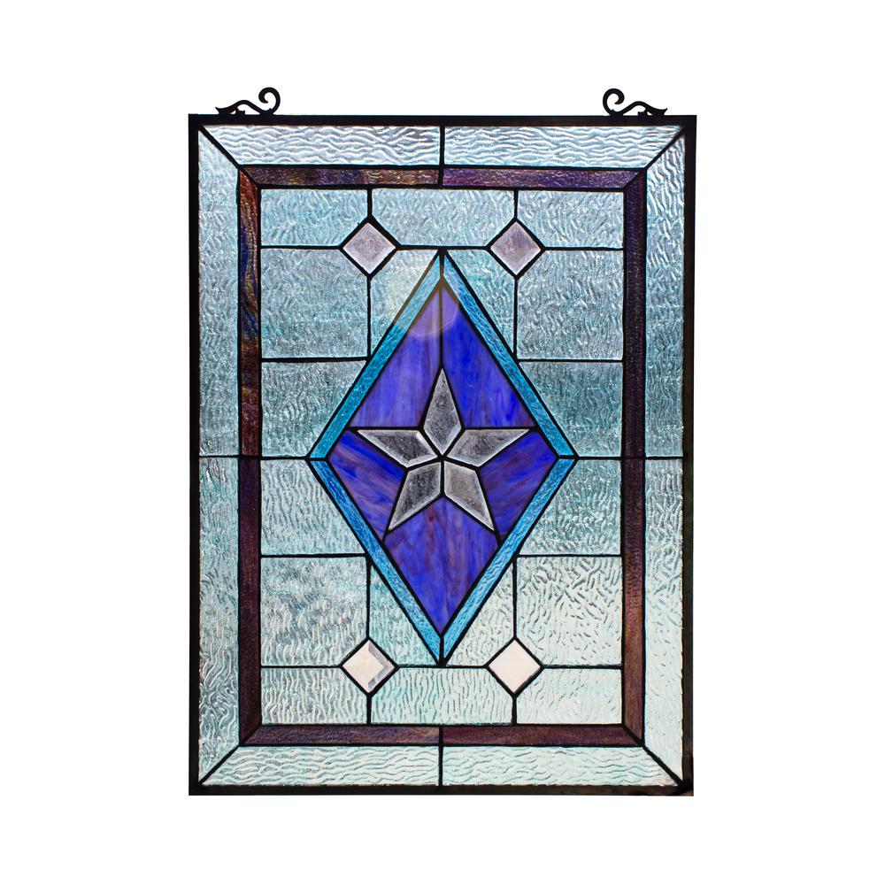 CHLOE Lighting LONESTAR Tiffany-style Rectangular Window Panel 24" Height