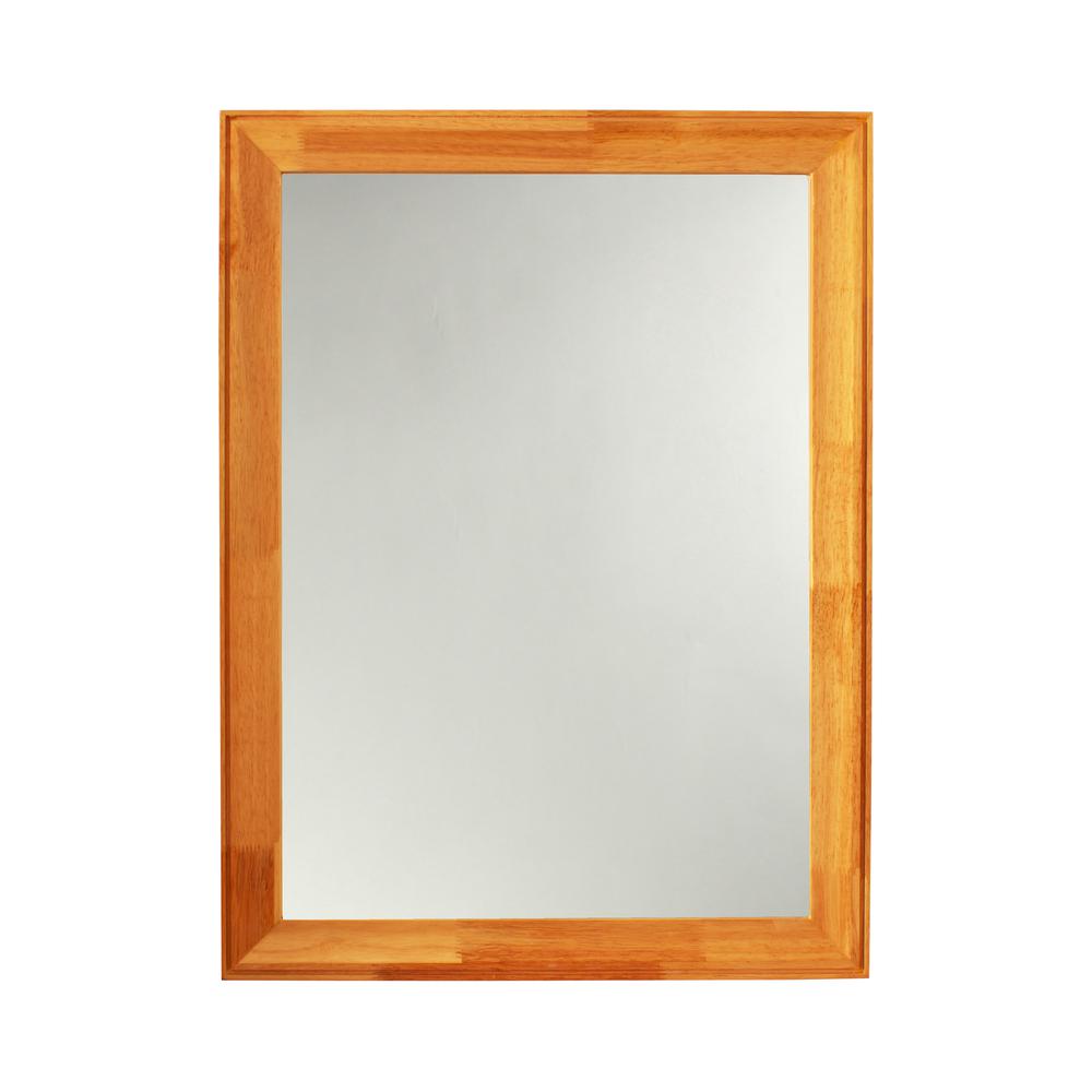 CHLOE'S Reflection Maple Finish Rectangular Framed Wall Mirror 32" Height