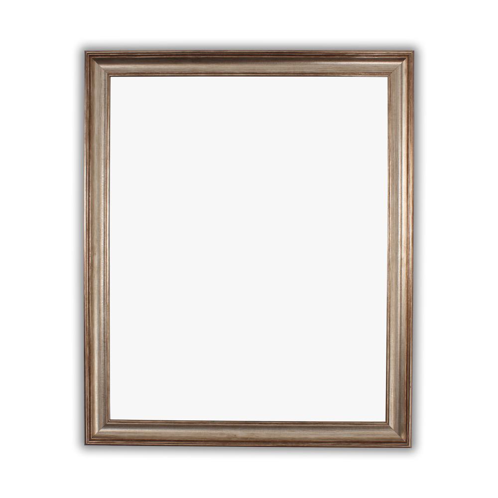 CHLOE'S Reflection Textured Brass Rectangular Framed Wall Mirror 33" Height