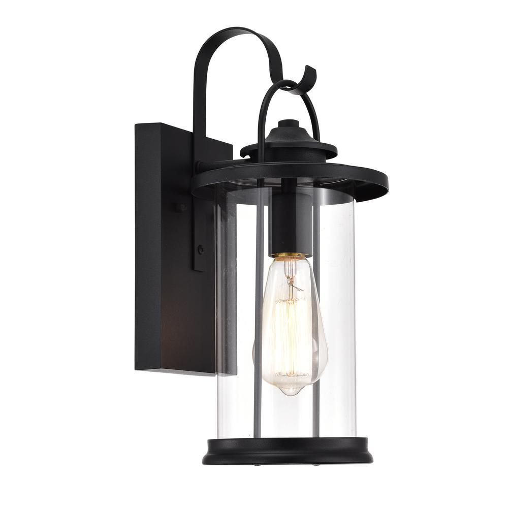 CHLOE Lighting AINSLEY Transitional 1 Light Textured Black Outdoor Wall Sconce 15" Height