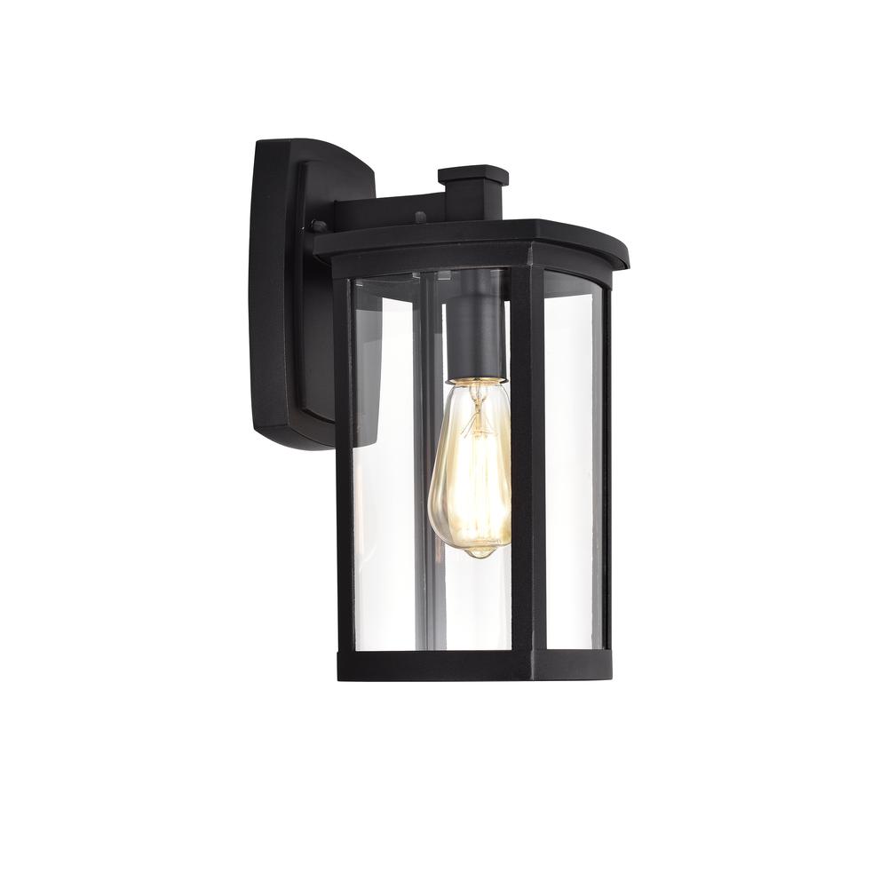CHLOE Lighting QUILL Transitional 1 Light Textured Black Outdoor Wall Sconce 14" Height