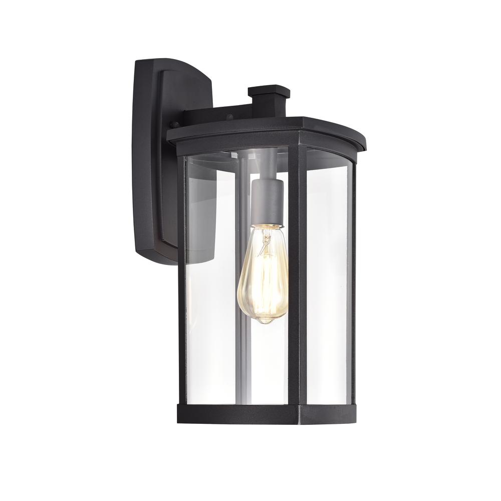 CHLOE Lighting QUILL Transitional 1 Light Textured Black Outdoor Wall Sconce 17" Height