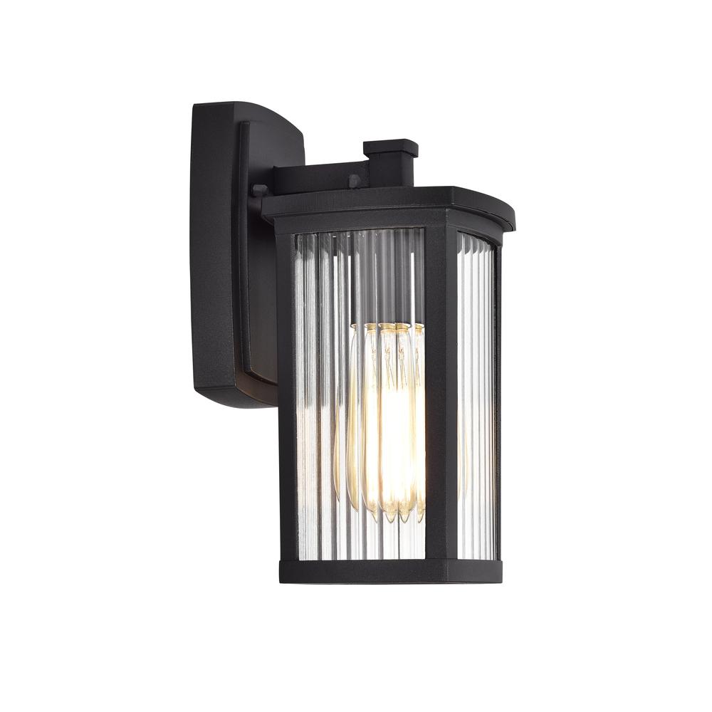 CHLOE Lighting EVIE Transitional 1 Light Textured Black Outdoor Wall Sconce 11" Height
