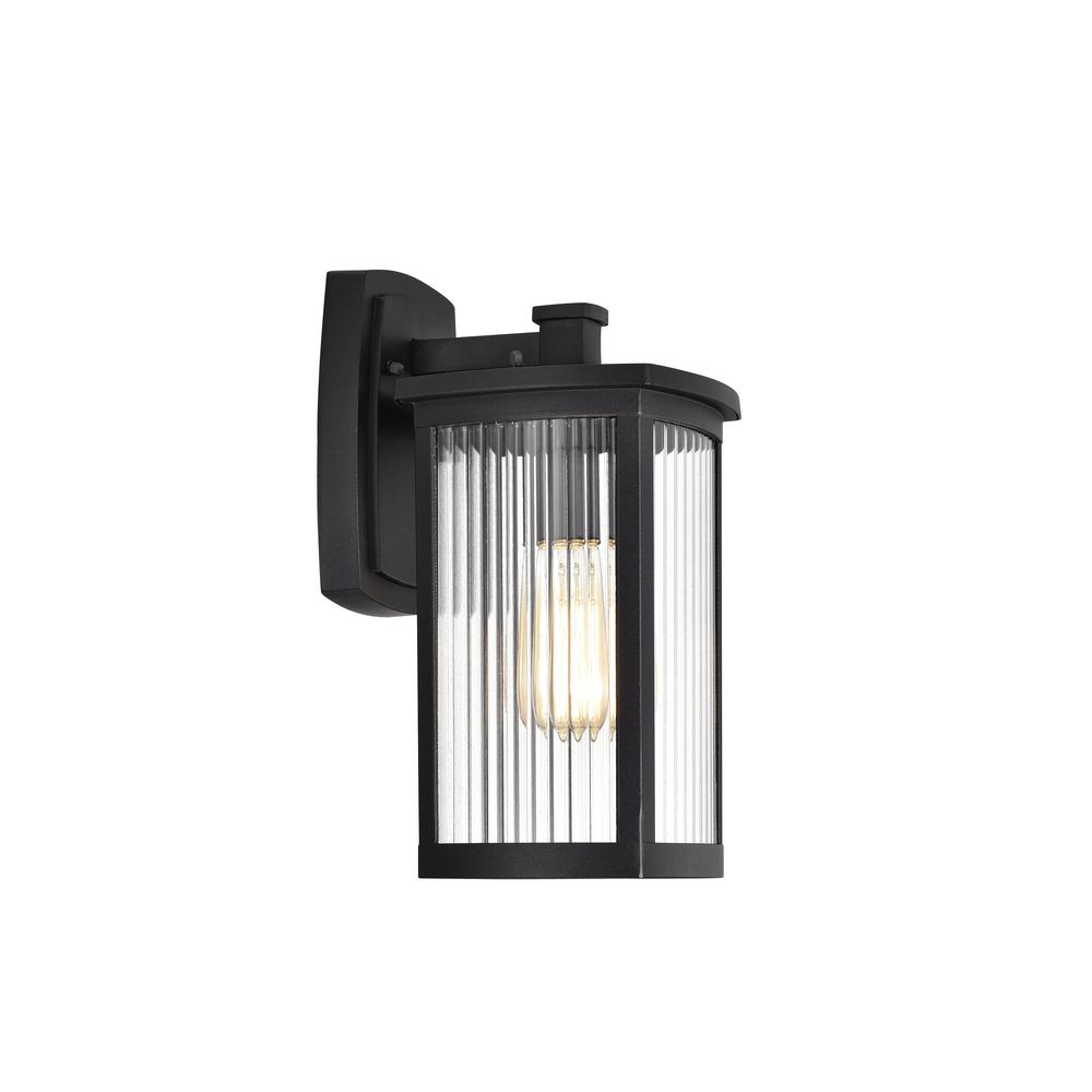 CHLOE Lighting EVIE Transitional 1 Light Textured Black Outdoor Wall Sconce 14" Height