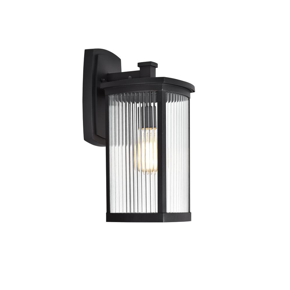 CHLOE Lighting EVIE Transitional 1 Light Textured Black Outdoor Wall Sconce 17" Height