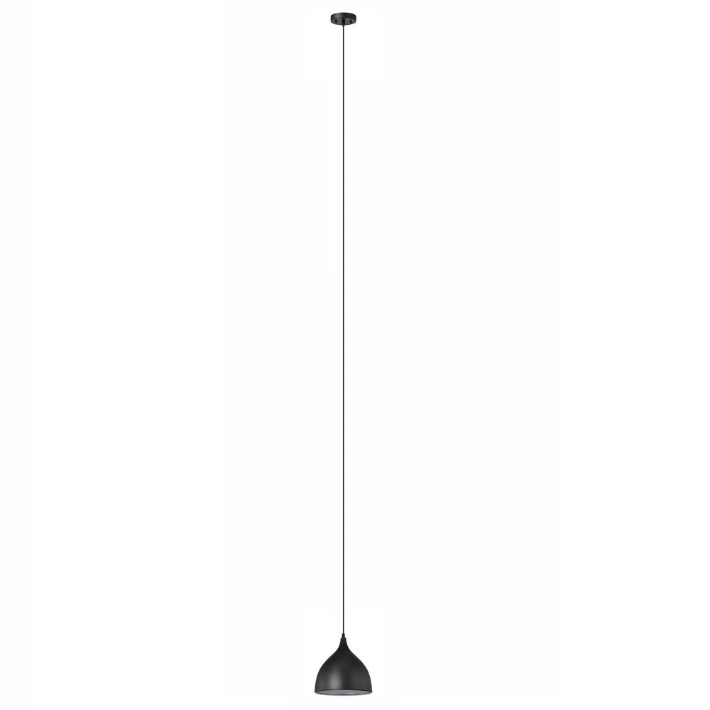 CHLOE Lighting WALTER Industrial 1 Light Textured Black Mini Pendant Ceiling Fixture 10" Wide