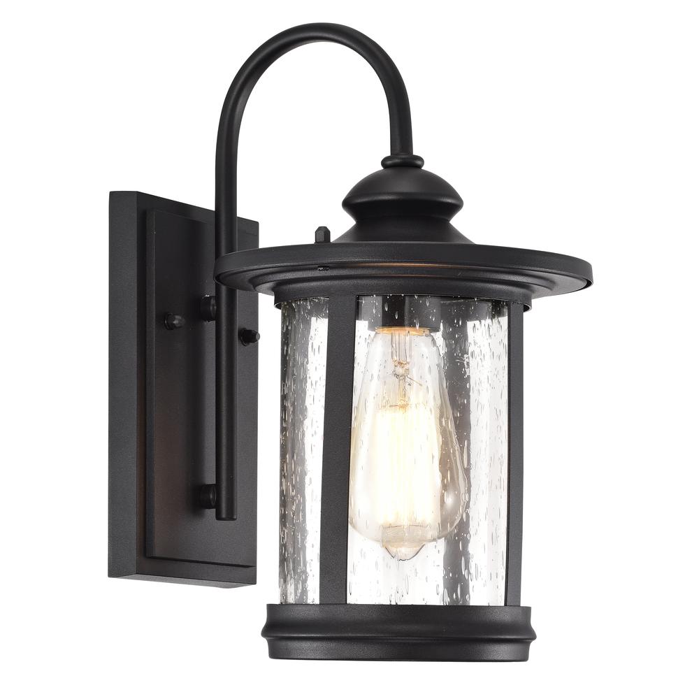 CHLOE Lighting COLE Transitional 1 Light Textured Black Outdoor Wall Sconce 12" Height