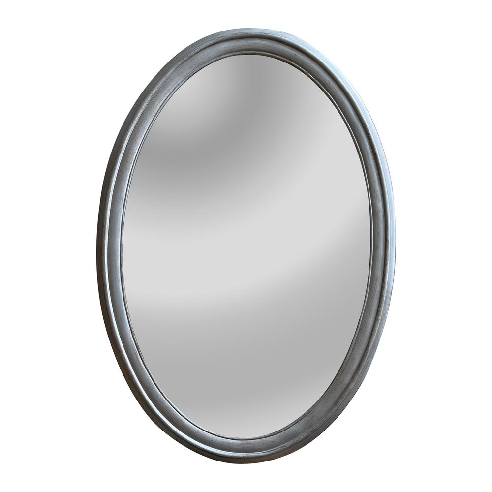 CHLOE's Reflection Contemporary-Style Silver Finish Oval Wall Mirror 34" Tall