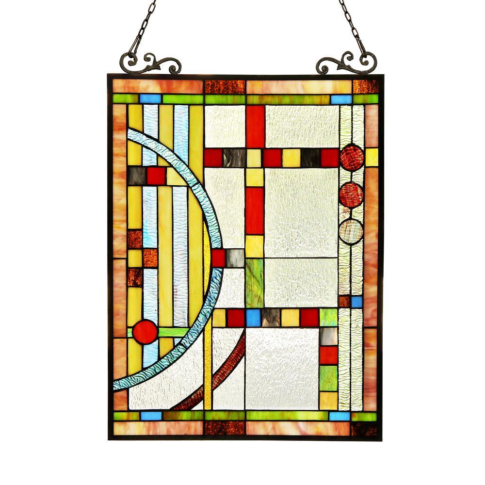 BRAQUE Tiffany-glass Window Panel 17.5x25