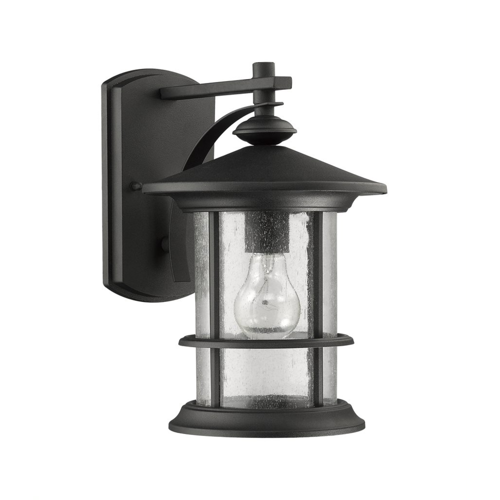 ASHLEY SUPERIORA Transitional 1 Light Textured Black Outdoor Wall Sconce