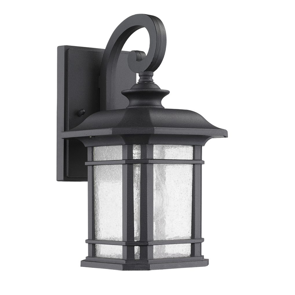 FRANKLIN Transitional 1 Light Black Outdoor Wall Sconce 13" Height