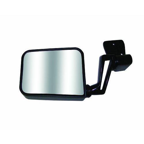 Original Style Replacement Mirror Jeep Passenger Side Manual Foldaway Non-Heated Black