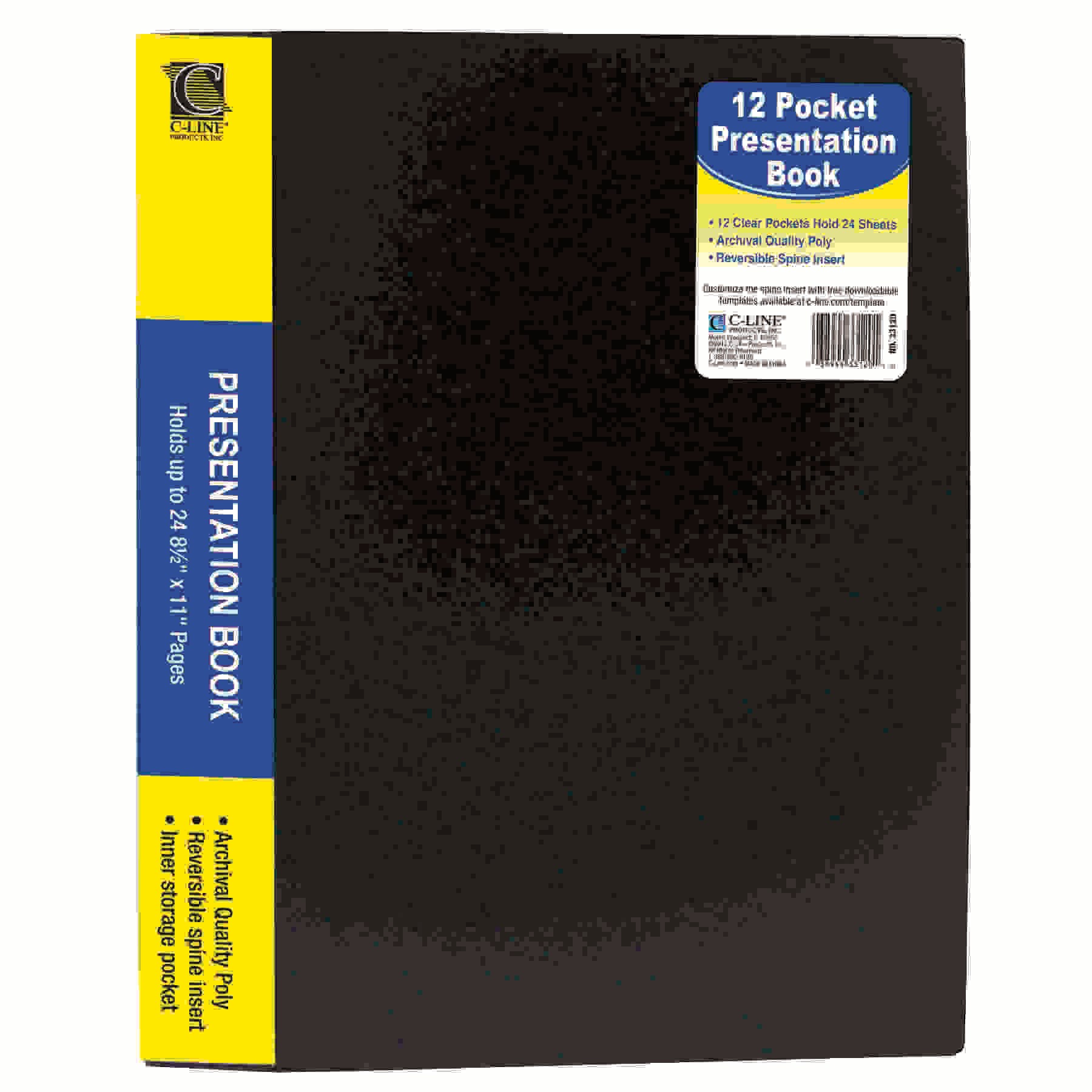 Bound Sheet Protector Presentation Book, 12-Pocket