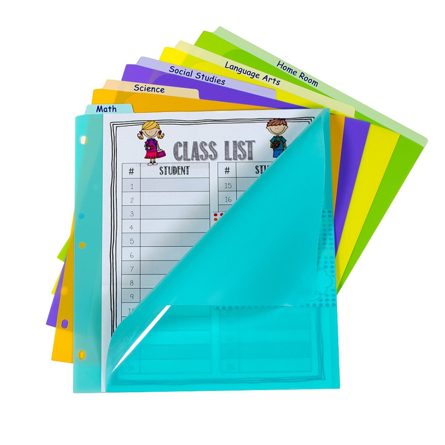5-Tab Index Dividers with Vertical Tab, Bright Color Assortment, 8-1/2 x 11