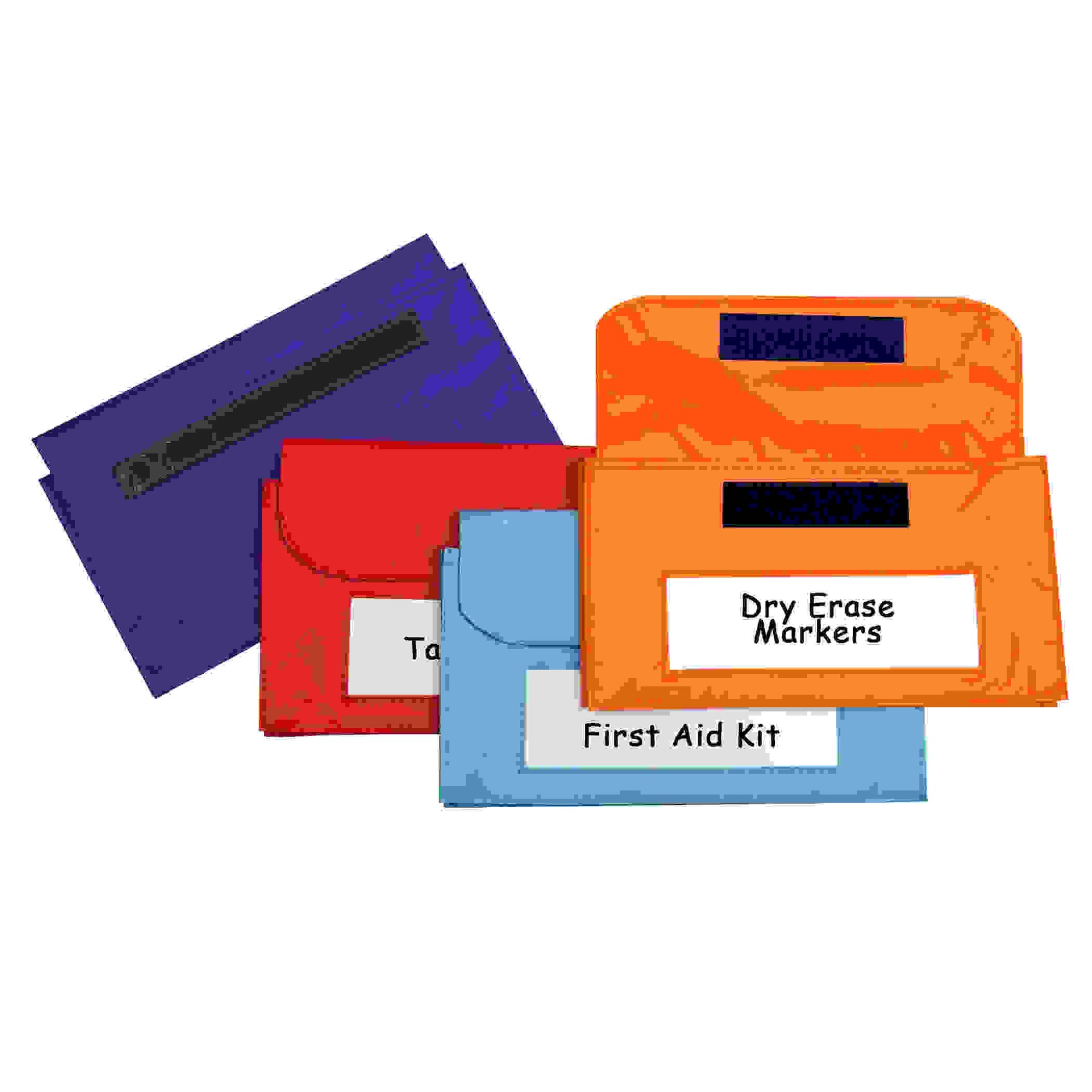 C-Line Magnetic Storage Pocket - 1.5" Height x 9.8" Width6" Length - Orange - 4 / Pack