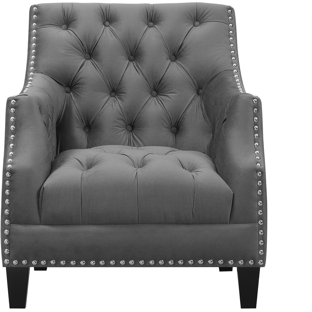 Eudora Tufted Accent Chair w/ Nail Trim, 30"Wx32"Dx36"H