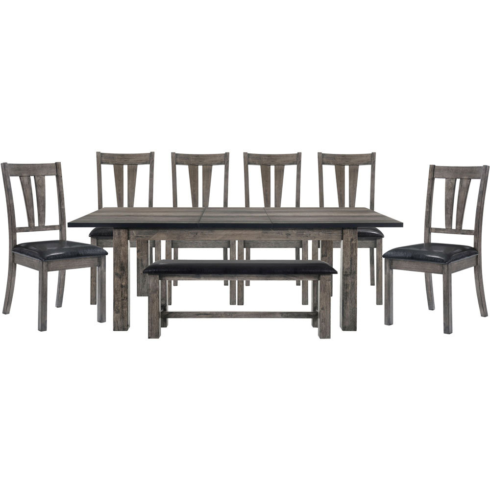Drexel Dining 8PC Set - 78x42x30H Table, 6 P/U Side Chairs, Bench