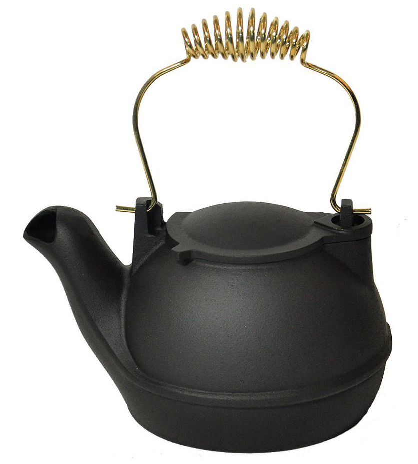 Black Cast Aluminum Half Kettle, 2 Quart